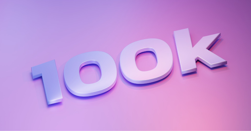 Image of 100K, representing the amount of loan documents created using Lightning Docs.